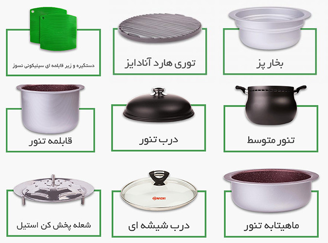 سرویس غذاپز همه کاره مدل ۸ پارچه ۸ نفره _اریکا